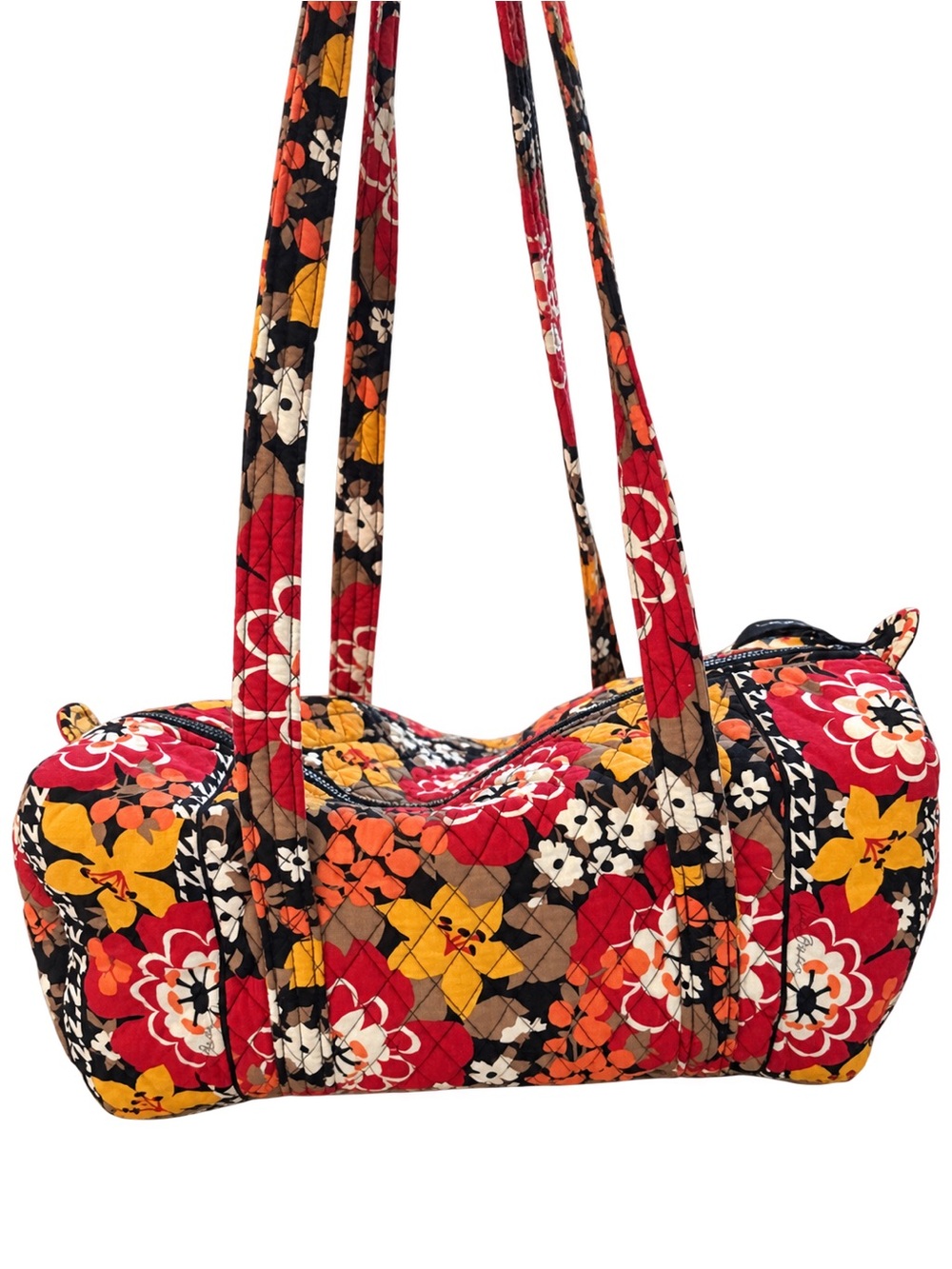 Vera Bradley Red Multi Quilted Floral Duffel